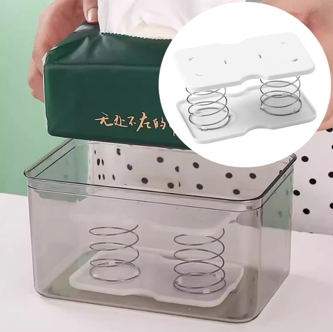 纸巾盒弹簧托架一抽到底自动抽纸盒底托双弹簧升降支架纸巾弹 礼品代发 0.8元起