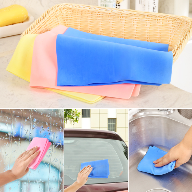 1片仿鹿皮巾洗车擦车毛巾大号袋装宠物洗澡吸水干发巾合成鸡皮布麂皮 礼品代发 0.9元起